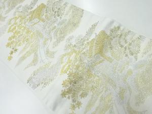 アンティーク　御所車に松模様織出し袋帯（材料）